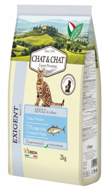 CHAT & CHAT - For Adult Cats - Exigent - 2 kg - With Tuna