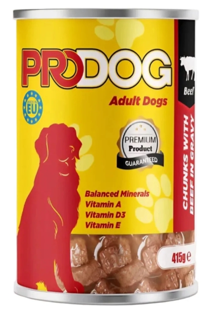 Prodog - Can 415 gm - Adult Dog - Beef