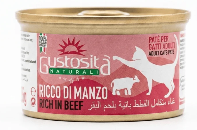 Gustosita - Can 85 gm - For Adult Cats - Beef