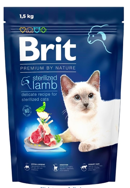Brit - Dry Food - For Cats - 1.5 kg - Sterilized - Lamb