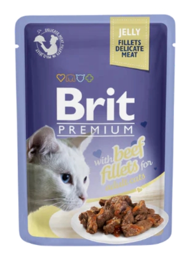 Brit - Cats Food - Pouch 85 gm - Delicate Meat - With Beef