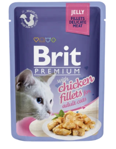 Brit - Cats Food - Pouch 85 gm - Delicate Meat - With Chicken