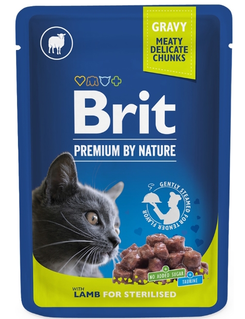 Brit - Premium - Cats Food - Pouch 100 gm - Sterilized - Lamb