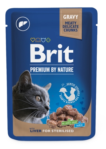 Brit - Premium - Cats Food - Pouch 100 gm - Sterilized - Liver