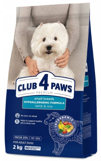 Club 4 Paws - Dry Food - For Adult dog - 2 Kg - Small Breeds - Lamb