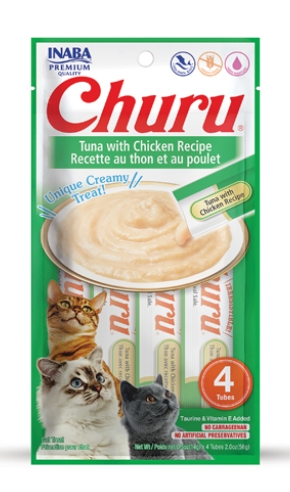 Churu -  Adult Cats - Creamy Treat - 4 Tubes - 56 g - Tuna & Chicken