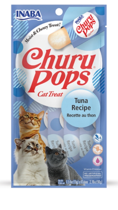 Churu - Adult Cats - Pops Treat - 4 Tubes - 56 g - Tuna & Seafood