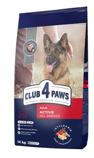Club 4 Paws - Dry Food - For Adult Dogs - 14 Kg - Active