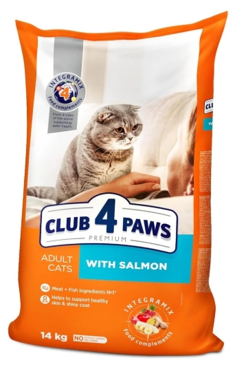 Club 4 Paws - Dry Food - For Adult Cats - 14 Kg - Salmon