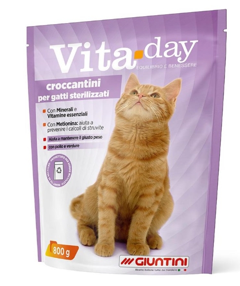 Vita.day - Dry Food - For Adult Cats - 800 gm - Croccantini Sterilizad