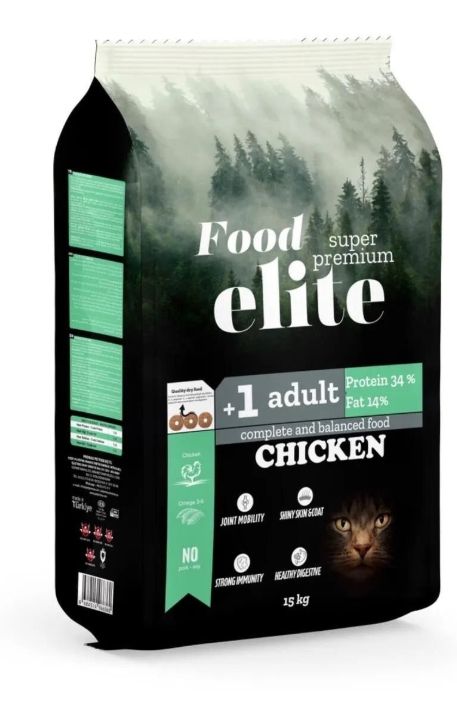 Elite - Dry Food - For Adult Cats - 15 kg - Chicken