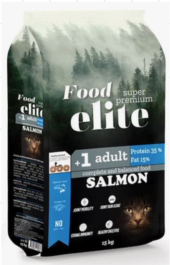 Elite - Dry Food - For Adult Cats - 15 kg - Salmon