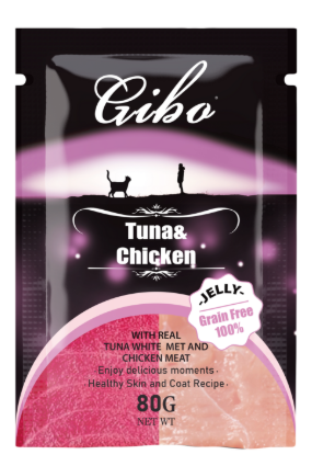 gibo - Cat Treat - Pouch 80 gm - Jelly - Tuna & Chicken