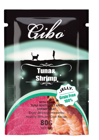 gibo - Cat Treat - Pouch 80 gm - Jelly - Tuna & Shrimp