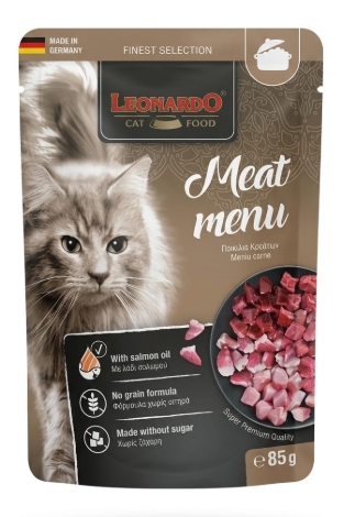 Leonardo - Cat Treat - Pouch 85 gm - Adult - Meat Menu