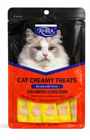 Amna - Cat Creamy Treat - 15 gm - 5 Pcs - Salmon