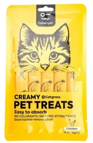 Haisenpet - Cat Creamy Treat - 15 gm - 5 Pcs - Chicken & Goat Milk