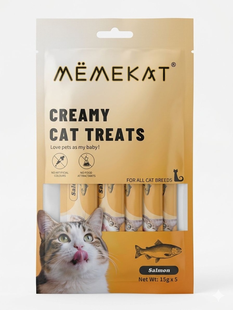 Memekat - Cat Creamy Treat - 15 gm - Salmon