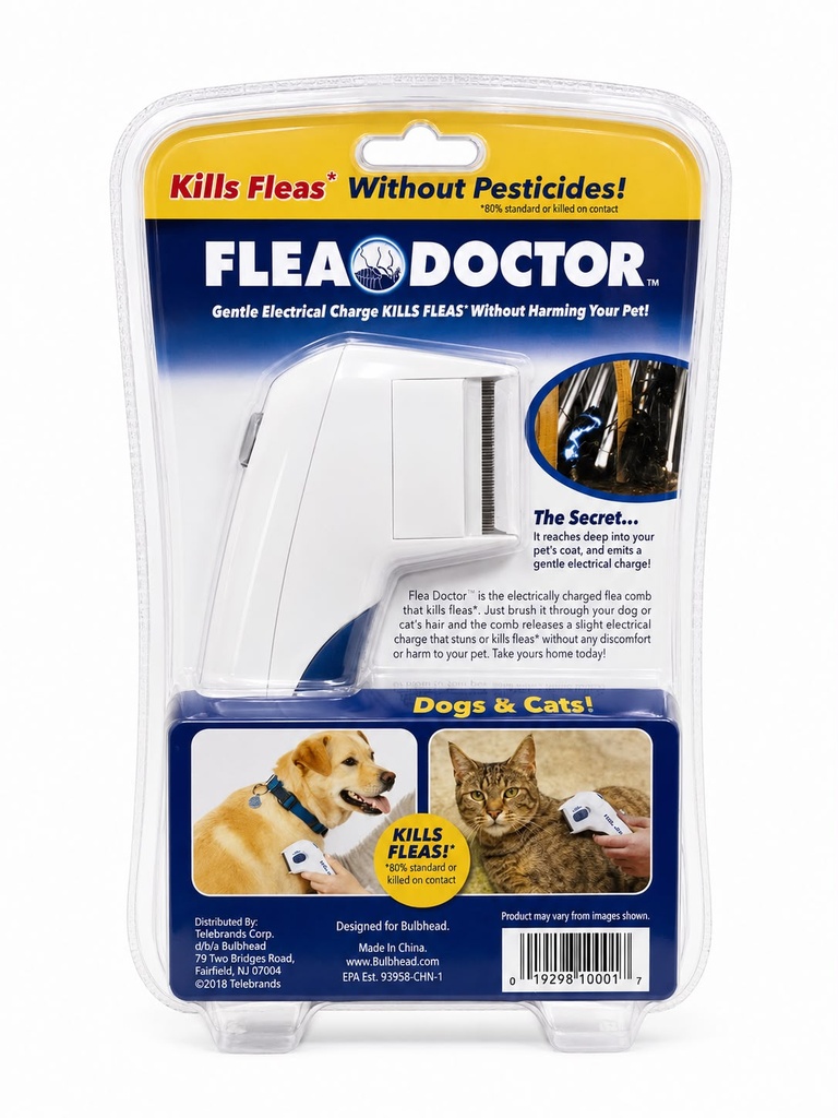 Flea Doctor - Electrically Charged Flea Comb - Kills Fleas