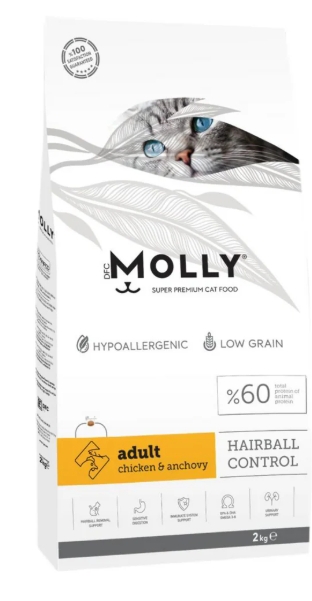 MOLLY - Dry Food - For Adult Cats - 2 kg - Chicken & Anchovy