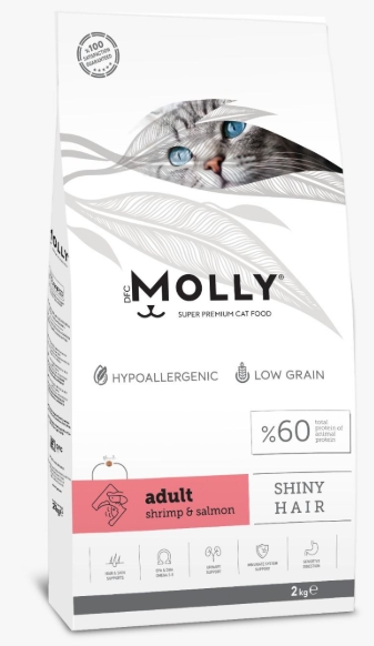 MOLLY - Dry Food - For Adult Cats - 2 kg - Shrimp & Salmon