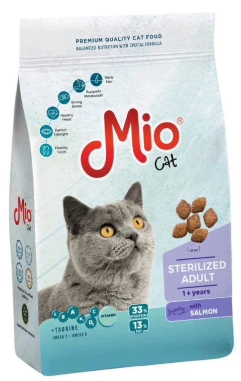 Mio - Dry Food - For Adult Cats - Sterilized - 1 kg - Salmon