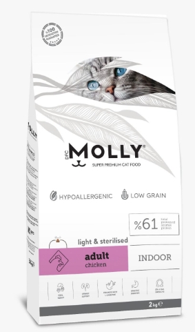 MOLLY - Dry Food - For Adult Cats - 2 kg - Indoor - Chicken