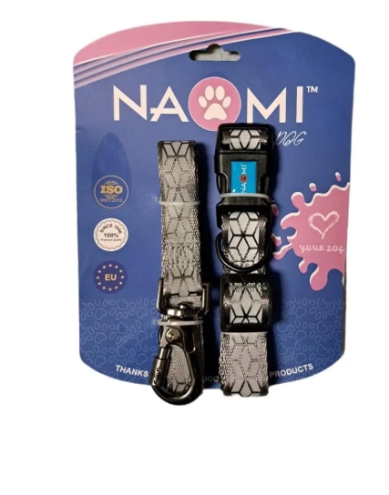Naomi - Dog Leash & Collar - Gray - M