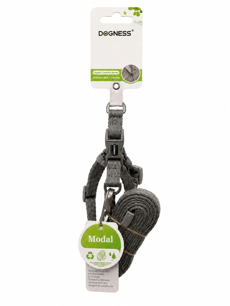 Dogness - Modal - Harness + Leash - S - Gray