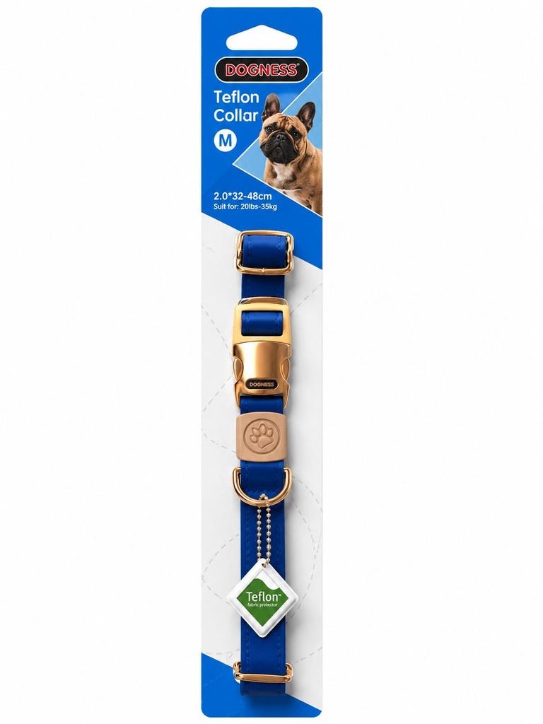 Dogness - Elegant Collar - M - Blue
