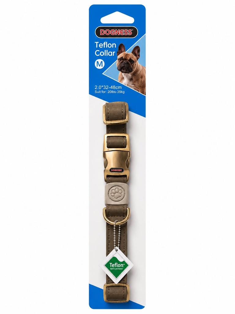 Dogness - Elegant Collar - M - Brown