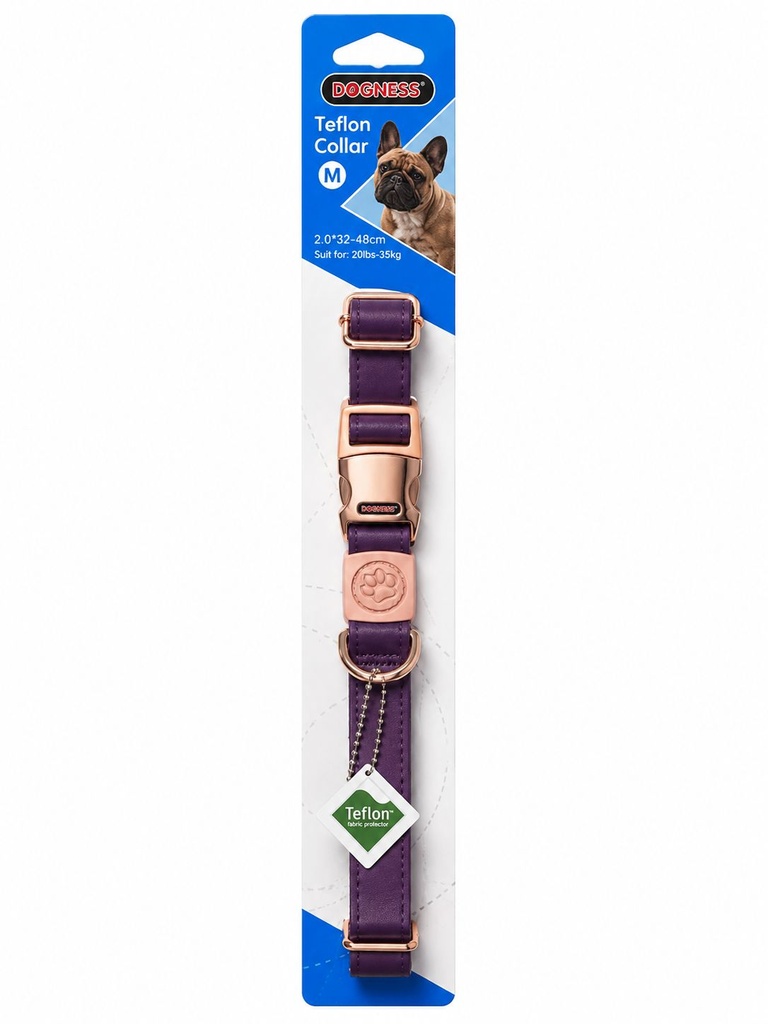 Dogness - Elegant Collar - M - Purple