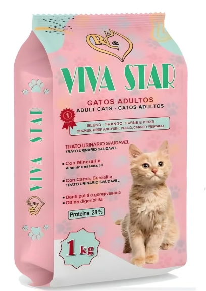 Viva Star - Dry Food - For Adult Cats - 1 kg - Protein 28%