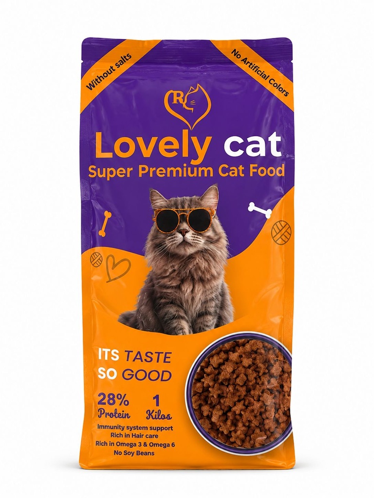 Lovely Cat - Dry Food - For Adult Cats - 1 kg - Protein 28%