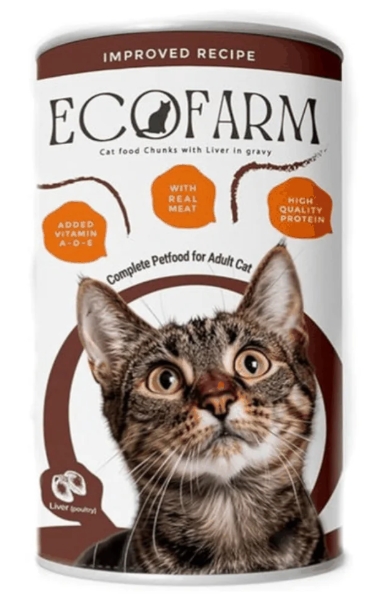 Ecofarm - Can 400 gm - For Adult Cats - Liver