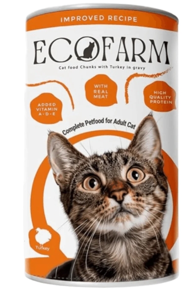 Ecofarm - Can 400 gm - For Adult Cats - Turkey