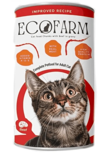 Ecofarm - Can 400 gm - For Adult Cats - Beef