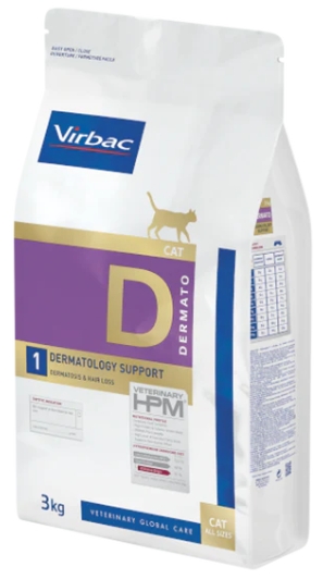 Virbac - Dry Food - For Cats - 3 kg - Dermatology Support