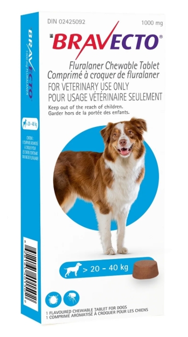 Bravecto - Dogs Healthy - 20KG : 40KG - (1000MG )