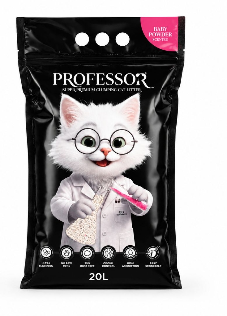 Professor - Cat Litter - 20 L - Baby Powder