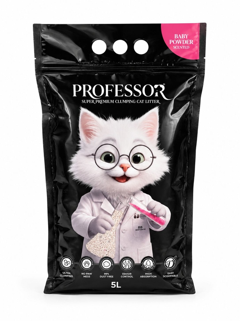 Professor - Cat Litter - 5 L - Baby Powder