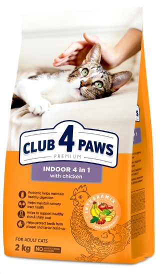 Club 4 Paws - Dry Food - For Adult Cats - 2 Kg - Indoor - Chicken
