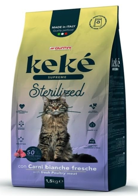 KeKe - Dry Food - For Adult Cats - 1.5 kg - Supreme - Sterilized