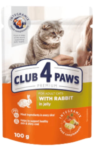 Club 4 Paws - Premium - For Adult Cats - Pouch 100 gm - With Rabbit
