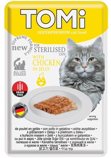 Tomi - Cat Food - For Adult - Pouch 85 gm - Strrilized - Chicken