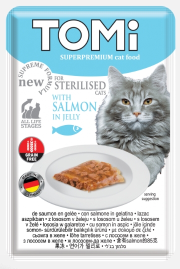 Tomi - Cat Food - For Adult - Pouch 85 gm - Strrilized - Salmon