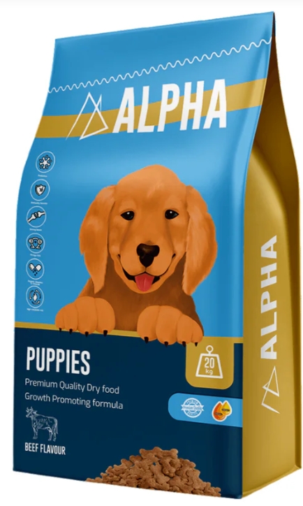 Alpha - Dry Food - For Puppy Dogs - 20 kg - Beef