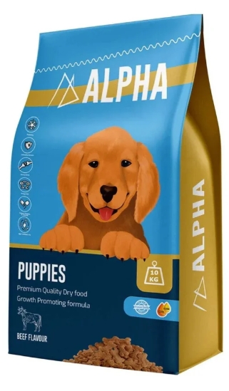 Alpha - Dry Food - For Puppy Dogs - 10 kg - Beef