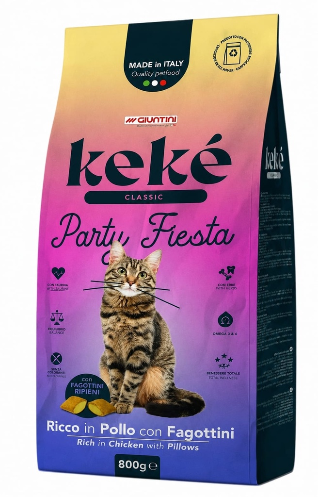 KeKe - Dry Food - For Adult Cats - 800 gm - Classic - Party Fiesta