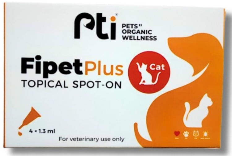 Pti - Pets Organic Wellness - Fipet Plus - Spot-On - For Cats - 4*1.3 Ml